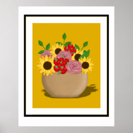 Vibranly Summer Floral Bouquet Poster