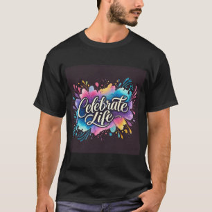 Vibranly Watercolor Celebration Design Mens Tshirt