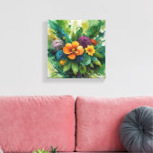 Vibranly Watercolor Floral Bouquet Leinwanddruck (Insitu (Wohnzimmer))