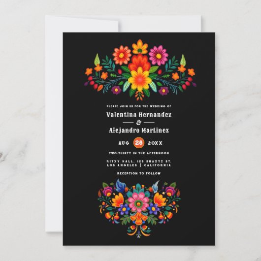 Vibranly Watercolor Floral Fiesta Wedding Einladung (Vorderseite)