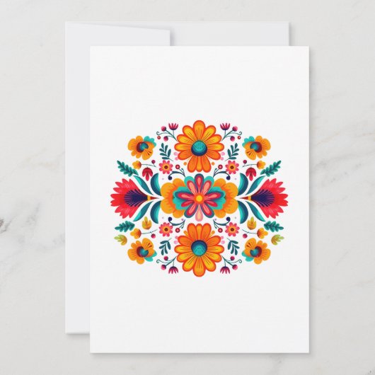 Vibranly Watercolor Floral Fiesta Wedding Einladung (Rückseite)