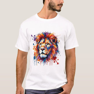 Vibranly Watercolor Lion T-Shirt