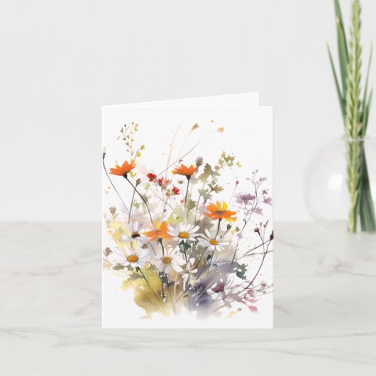 Vibranly Watercolor Spring Mix Floral Celebrate Karte (Vorderseite)