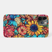 Vibrannende Blütendoodle-Explosion Case-Mate iPhone Hülle (Rückseite (Horizontal))