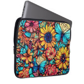Vibrannende Blütendoodle-Explosion Laptopschutzhülle (Vorne Rechts)
