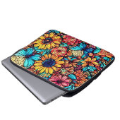 Vibrannende Blütendoodle-Explosion Laptopschutzhülle (Vorne Knopf)