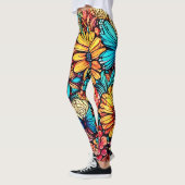 Vibrannende Blütendoodle-Explosion Leggings (Links)