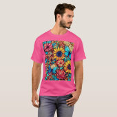 Vibrannende Blütendoodle-Explosion T-Shirt (Vorne ganz)