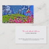 Vibrannende rosa Säulenkollektive Blume-Visitenkar Visitenkarte (Vorne/Hinten)