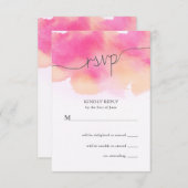 Vibranning Dreams Wedding RSVP Card / Pink & Peach (Vorne/Hinten)