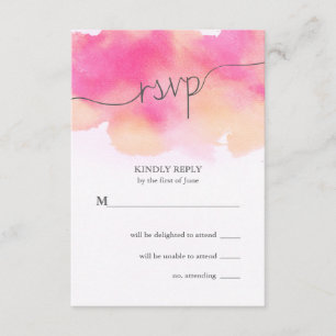 Vibranning Dreams Wedding RSVP Card / Pink & Peach Karte