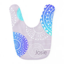 Vibrannt Aqua Blue Random Mandala auf rosa Namen h