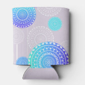 Vibrannt Aqua Blue Random Mandala auf rosa Namen h Dosenkühler (Rückseite)