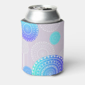 Vibrannt Aqua Blue Random Mandala auf rosa Namen h Dosenkühler (Kanne Rückseite)