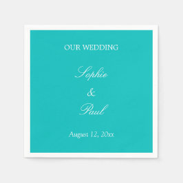 Vibrannt Aqua Wedding Napkins Serviette