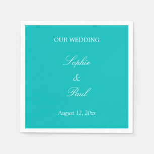Vibrannt Aqua Wedding Napkins Serviette