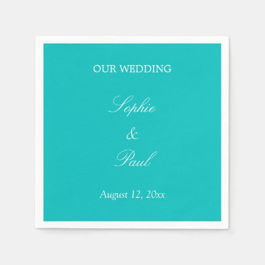 Vibrannt Aqua Wedding Napkins Serviette (Vorderseite)