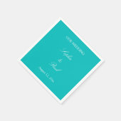 Vibrannt Aqua Wedding Napkins Serviette (Ecke)