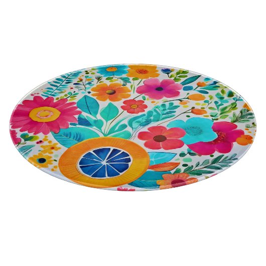 Vibrannt floral Fiesta Schneidebrett (Ecke)