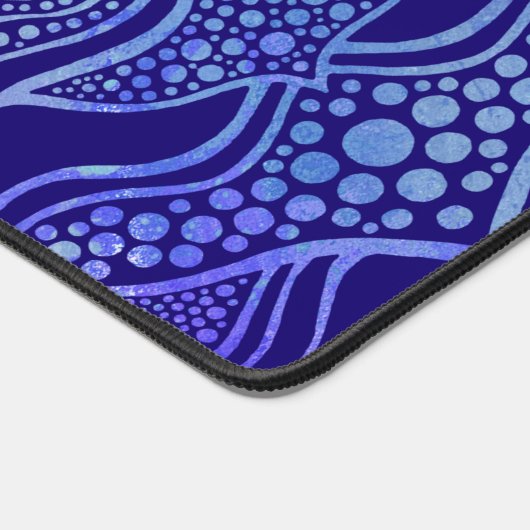 Vibrannt Mandala Boho Chic Elegant Navy Blue Green Schreibtischunterlage (Ecke)
