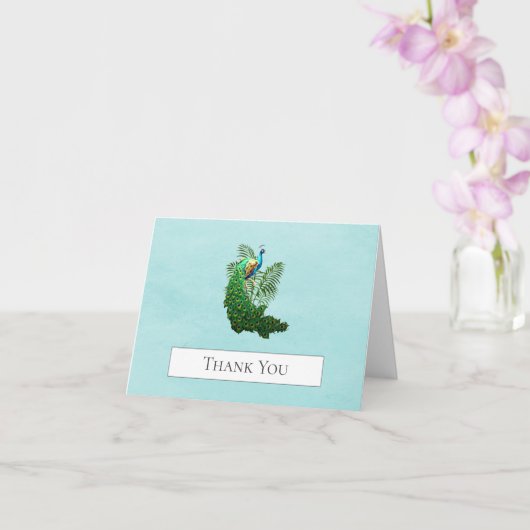 Vibrannt Peacock Vielen Dank | Aquamarine Karte (Orchidee)