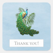 Vibrannt Peacock Vielen Dank | Blue Sticker (Vorderseite)