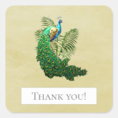 Vibrannt Peacock Vielen Dank | Gelbe Aufkleber (Vorderseite)