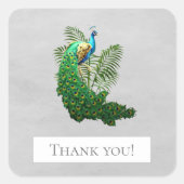 Vibrannt Peacock Vielen Dank | Graue Aufkleber (Vorderseite)