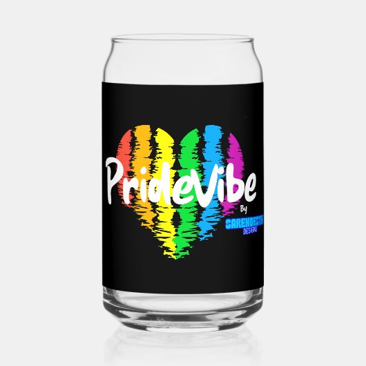 Vibrannt PrideVibe: Toast mit Regenbogenherz Dosenglas (Vorderseite)