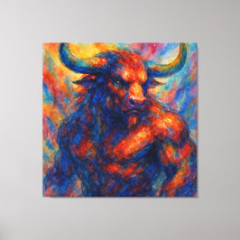 Vibrannt Watercolor Minotaur Leinwanddruck