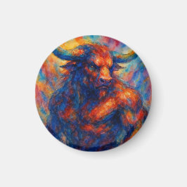 Vibrannt Watercolor Minotaur Magnet