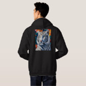 Vibrannt White Tiger Hoodie (Schwarz voll)