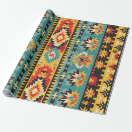 Vibrannte Aztec Tribal Geometric Geschenkpapier
