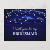 Vibrannte blaue Seide wird meine Bridesmaid sein Postkarte (Vorderseite)