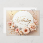 Vibrannte florale Geburtstagskarte Bliss Postkarte (Vorne/Hinten)