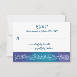 Vibrannte florale RSVP-Karten RSVP Karte