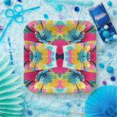 Vibrannte Fusion, mehrfarbiges Party Papier P Pappteller (Party)