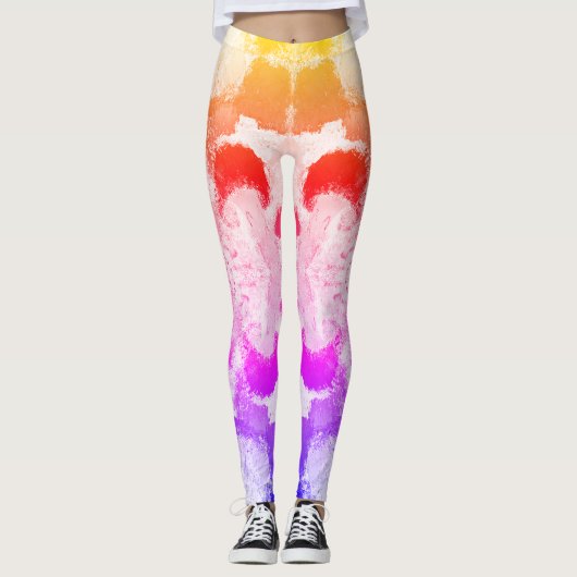 Vibrannte Pastel Symmetry - Abstrakte Textur Leggings (Vorderseite)