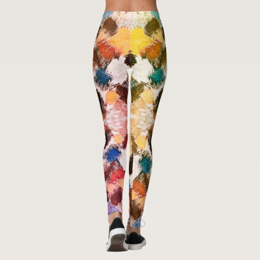 Vibrannte Pastel Symmetry - Abstrakte Textur Leggings (Rückseite)