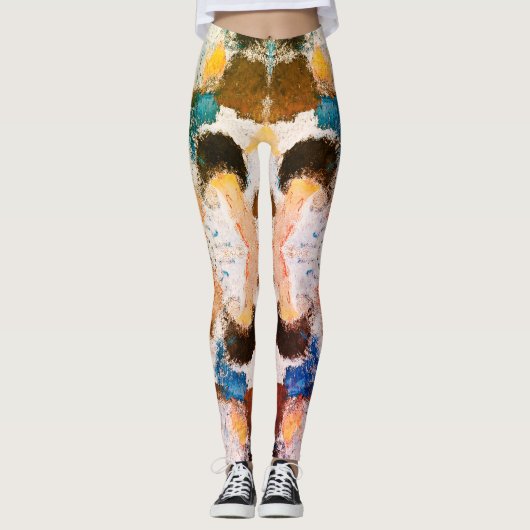Vibrannte Pastel Symmetry - Abstrakte Textur Leggings (Vorderseite)