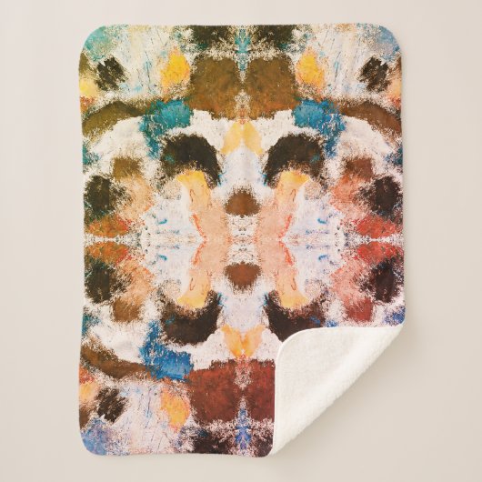 Vibrannte Pastel Symmetry - Abstrakte Textur Sherpadecke (Vorderseite)