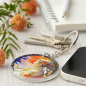 Vibrannte Wasserfarbe des Girl-Acrylic-Schlüsselan Schlüsselanhänger (Vorderseite rechts)