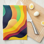 Vibrannte Wave Energy Geschirrtuch (Viertel Falte)