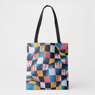 Vibranntes 3D-Fabric-Ripple-Prüfplatinenmuster Tasche