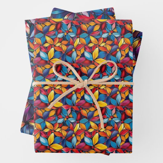 Vibranntes 3D-Muster aus Hartglas Geschenkpapier Set (Beispiel)