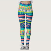 Vibranntes Aztec-Muster Leggings (Vorderseite)