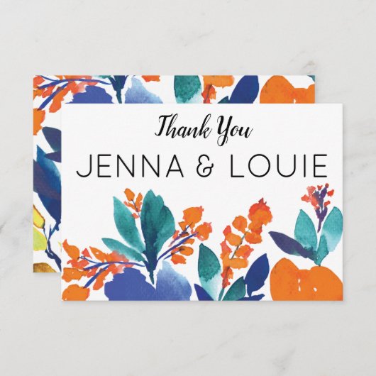 Vibranntes Blumenblut dank Karte (Vorne/Hinten)