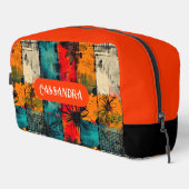 Vibranntes Blumengrunge Multicolor Kosmetiktasche Waschbeutel (Rechte Ecke)