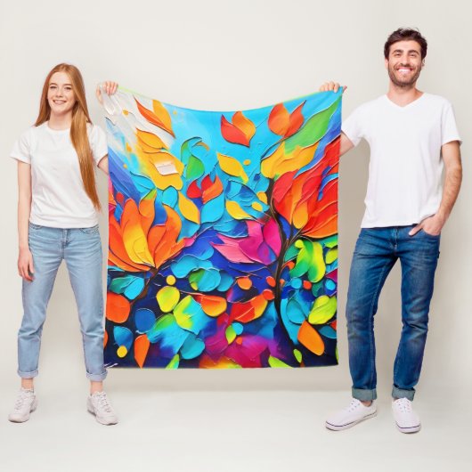 Vibranntes Blumenmotiv Fleecedecke (Beispiel)