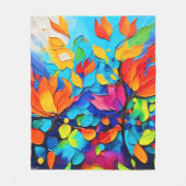 Vibranntes Blumenmotiv Fleecedecke (Vorderseite)